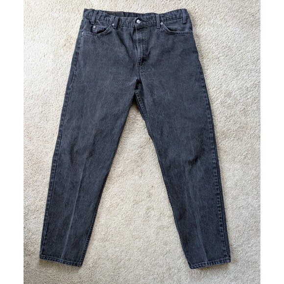 Vintage Orange Tab Levis Mens 38x32 Black 550 Relaxed Fit Tapered Leg 90s READ - Picture 1 of 9